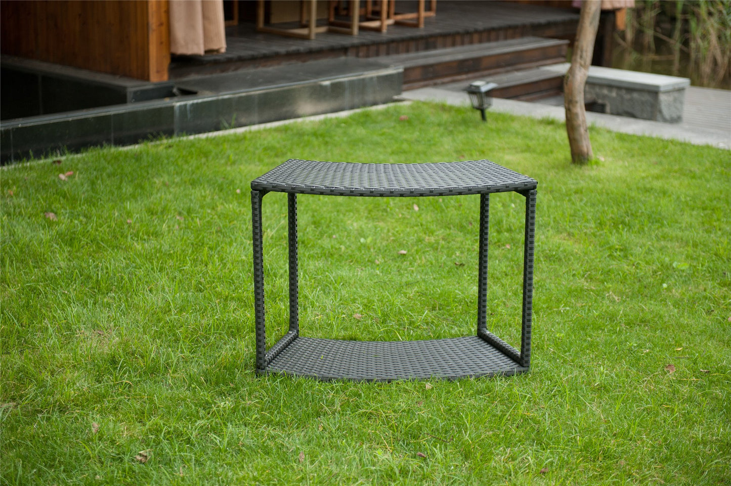 Wicker Open Storage Round Green