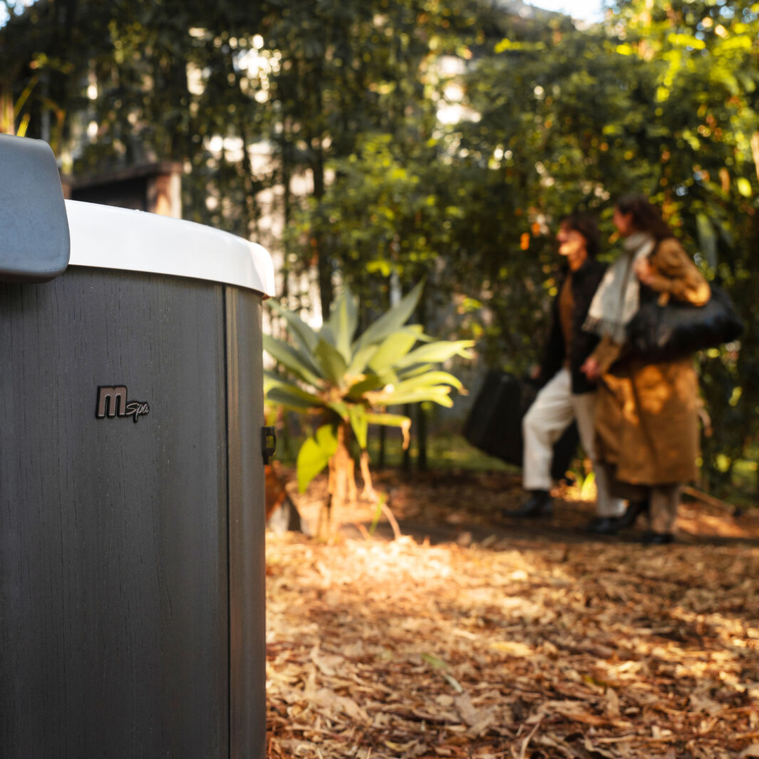 Denver 6-person, rigid-walled portable hot tub featuring AcrySkin™ material, 138 air jets, and smart app control.