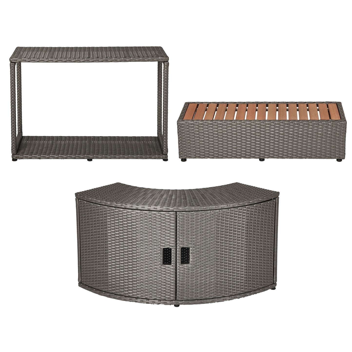 Wicker 3-piece square set